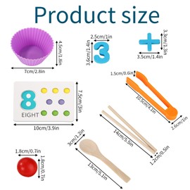 Lyreh Arithmetic Math Toy Set, Premium Toddlers Math Beads Counting Toy Kit with Colored Beads Numbers & Cards Suitable for Boys Girls Gift