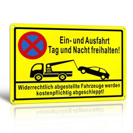 TAKULA 30 x 20 cm Entrance Free Signs – Ein und Ausfahrt Freihalten Sign, Ausfahrt Freihalten Sign, Ausfahrt Freihalten auch Gegenüber Parken Verboten Sign