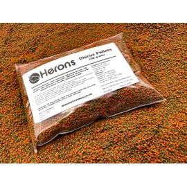 HERONS Discus Pellets 100g - Premium Quality Fish Food, Colour Enhancing Pellets For all Discus and Cichlids, Rich in Amino and Omega-3 Fatty Acids, Staple Food - 100 Grams