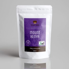 Kenyan Medium Roast Coffee Beans 227g - Brown Bear Mount Kenya Coffee - For All Coffee Machines - Strength 3 - Donation to Free The Bears