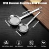 2PCS Stainless Steel Fine Mesh Strainer,Fat Skimmer Spoon Fine Mesh,2
