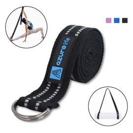 A AZURELIFE Premium2 in 1 Yoga Mat Strap, Adjustable Yoga Mat Carrier Sling for Carrying, Doubles As Stretch Bands