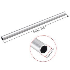 sourcing map 6063 Aluminum Round Tube, 300mm Length 13mm OD 10mm Inner Dia Seamless Aluminum Straight Tubing