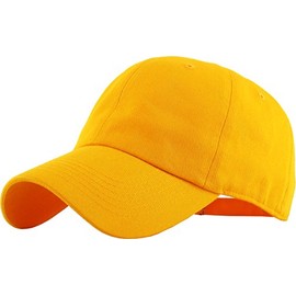 KB-LOW YEL Classic Cotton Dad Hat Adjustable Plain Cap. Polo Style Low Profile (Unstructured) (Classic) Yellow Adjustable