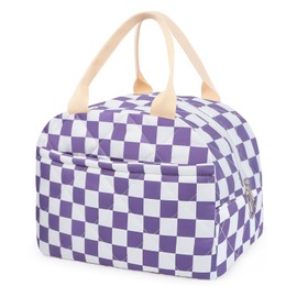Bolsa de almuerzo acolchada de algodón con aislamiento, lindas bolsas de almuerzo florales acolchadas reutilizables y aisladas, para el almuerzo con coqueta, estética de gran capacidad, enfriador