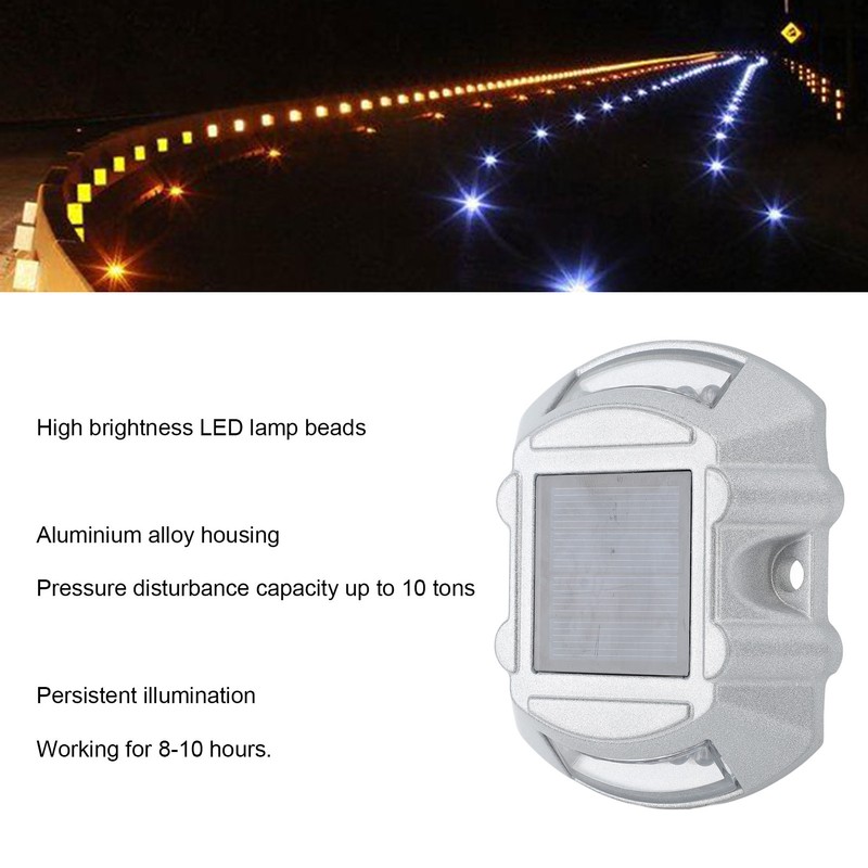 Solar Deck Lights Silver Aluminium Alloy High Brightness LED Solar