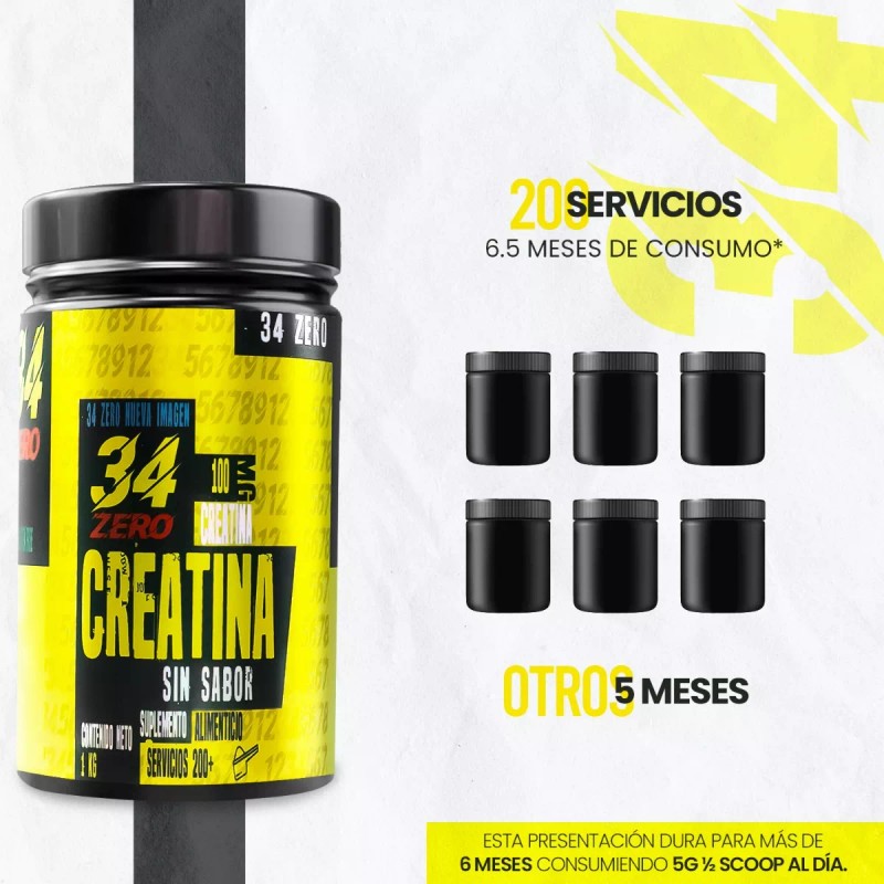 34 ZERO Suplemento 34 ZERO Creatina de 1kg - polvo