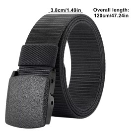 Amusingtao 3 Pcs Men's Canvas Belt Set - Lightweight Nylon Work Belt with Plastic Buckle - Metal-Free Belts for Men for Travel & Outdoor ﻿