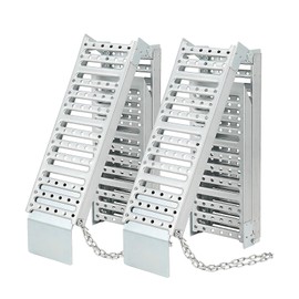 72" L x 9" W Loading Ramps (2 Pack) - 1,000 Lbs Capacity Anti-Slip Metal Ramps, ATV Ramps Ideal for Loading Motorcycles, Bicycles, ATVs, & Lawnmowers (Three-Stage Folding Ramp)