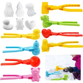 JOKILY Pack of 8 Snowball Shapers, Snowball Pliers, Snowball Maker, Winter Snowball Maker, Sandball Snowball Clip, Various Shapes, Snowball Clip for Children Outdoor Play Toy