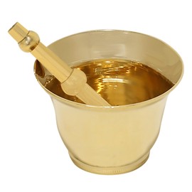 Brass Mortar and Pestle Set, Spice and Herb Grinder, Pill Crusher, Spice Grinder,Herb Bowl,Pesto Powder Metal Okhli and Musal Masher for Home & Kitchen Décor (Plain, Pack of 1)