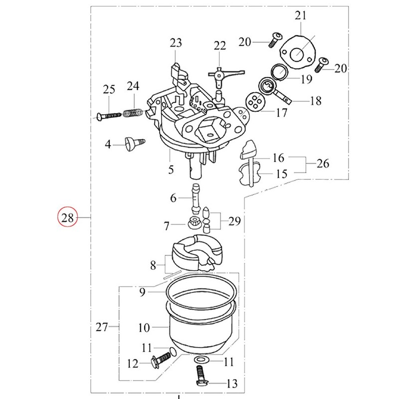 Spare Part LIFAN Carburetor for 6,5 hp petrol / gasoline