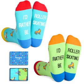 HAPPYPOP Funny Roller Skate Socks - Roller Skating Socks Skater Socks, Roller Skate Gifts Roller Skating Gifts Skater Gifts For Women Men
