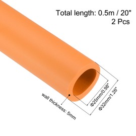 QUARKZMAN 2 x 45.7 cm Pipe Insulation Foam, Diameter 25 mm, Insulation Thickness 5 mm, Heating Pipe Cover for Fitness Equipment, Pipes, Handling (Orange)
