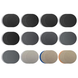 ASTER Pack of 60 Sandpaper 75 mm Round Sanding Discs Sanding Pads Grit 60 80 100 150 320 600 1000 1200 2500 4000 7000 10000 Velcro Dry Wet Pad for Metal Wood Glass Car Polishing