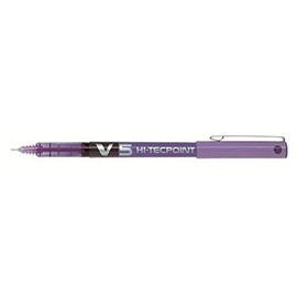 Pilot V5 Hi-Tecpoint Liquid Ink Rollerball Pen Pack of 3 Paste Fine Purple