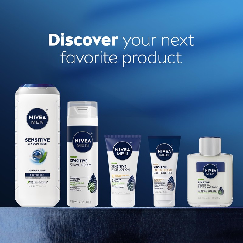 NIVEA MEN Sensitive Body Wash with Bamboo Extract, Moisturizing Body