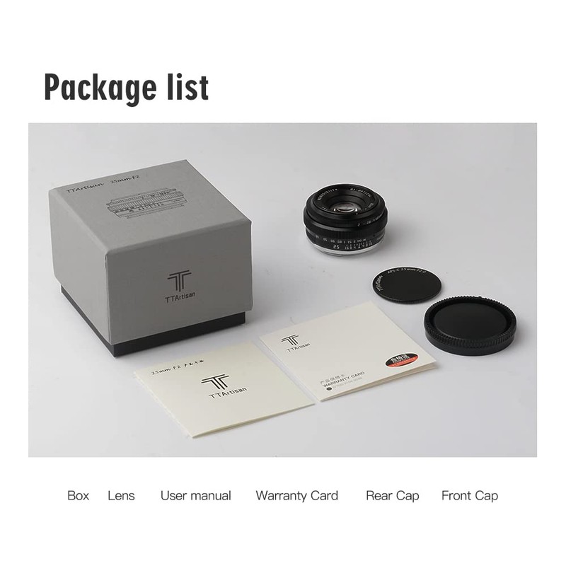 TTArtisan 25mm f2 APS-C Manual Focus Mirrorless Camera Lens Compatiable