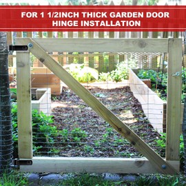 Hicarer Hicarer 4 Pcs 1 1/2" x 1 1/2" x 5/8" Square Post Female Hinge with Nut and Bolt, Chain Link Fence Frame Gate Post Female Hinge Black Galvanized Steel Hinge for Repairing and Replacing Fence Gate