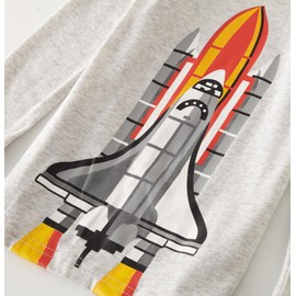 Colobe Boys Pyjamas Astronaut Shark Square Long Sleeve Two Piece Pyjamas Kids Cotton Pyjamas Set Winter Christmas Sleepwear Size 1-12 Years, 05 Rocket