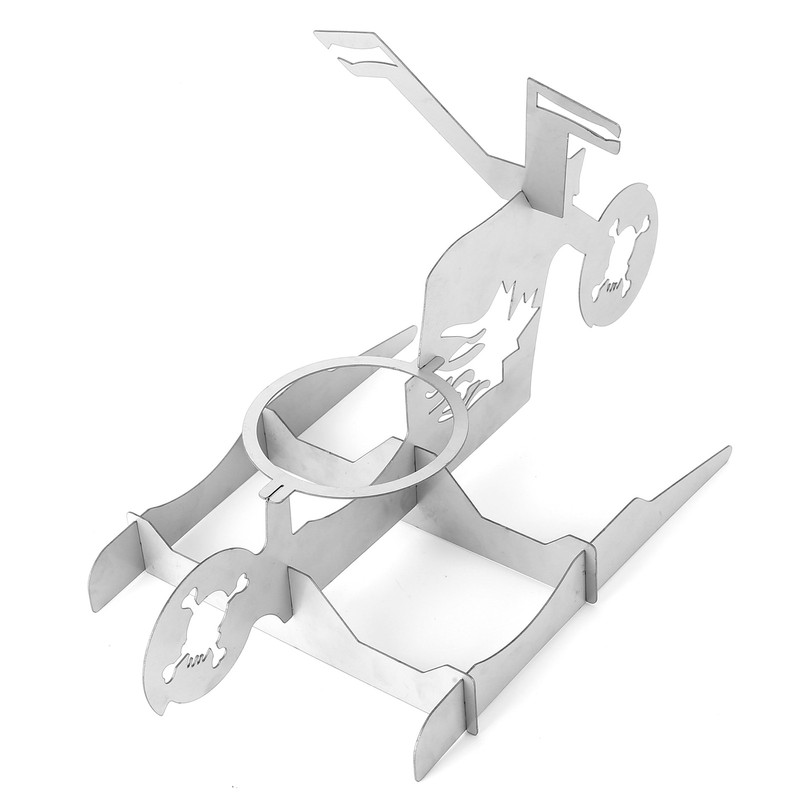 Stainless Steel Chicken Stand Removable Portable MotorcycleShape BBQ Roaster Stand