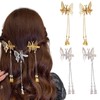 Moving Butterfly Tassel Hair Clips Metal Butterfly Hairpins for Women
