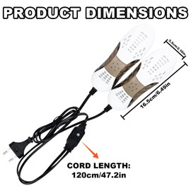Electric Shoe Dryer, Portable, Shoe Warmer, Boot Dryer, 360° Drying Ski Boot Dryer for Shoes, Ski Boots, Gloves, Socks in Winter/Rain, Antibacterial, EU Plug