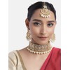 Aheli Faux Pearl Choker Necklace with Earrings Indian Traditional Bollywood