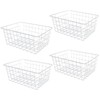 LISHINE 4 Pack Deep Freezer Organizer Bins Stackable Wire Basket