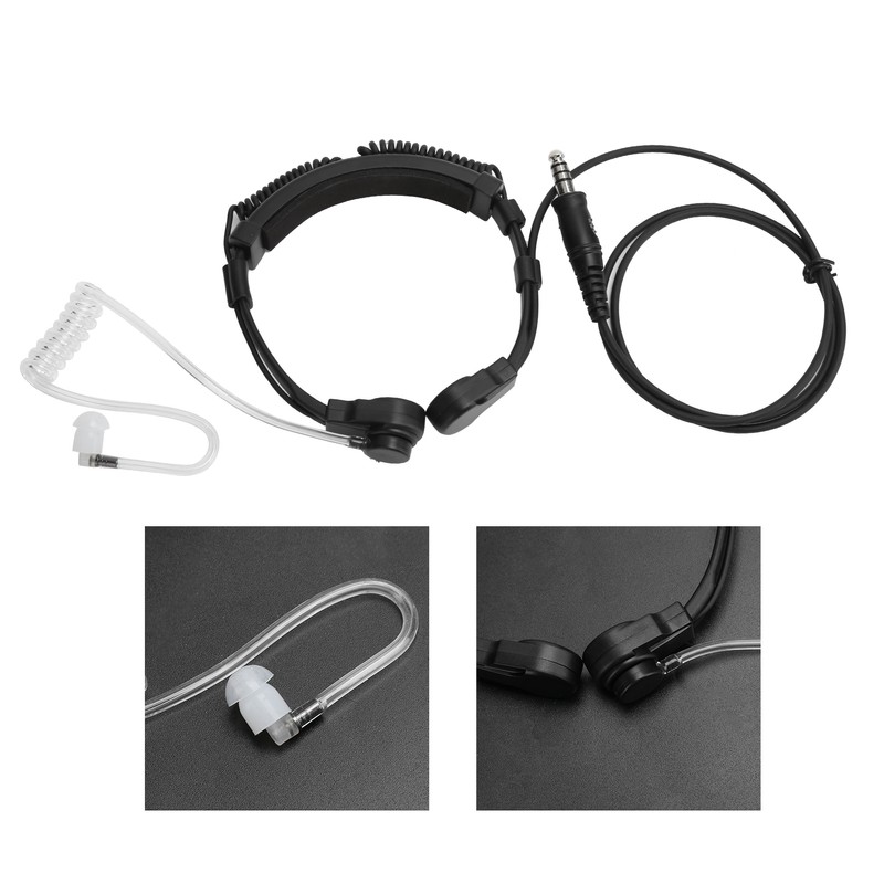 Telescopic Throat Vibration Microphone Earphone Headphone for Walkie Talkie Radio