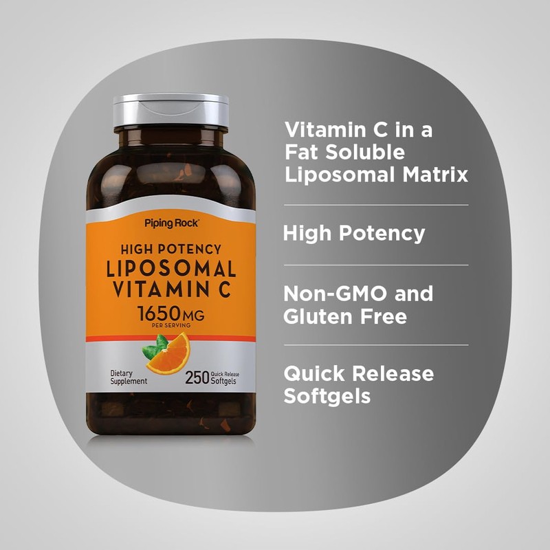 Piping Rock Liposomal Vitamin C 1650mg | 250 Softgels |