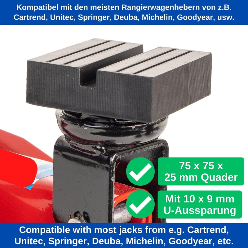 Rubber Car Jack Pad 75 x 75 x 25 mm