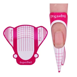 MH Nail Form Acrylic Art Gel Extension Guide File Manicure Tool Stickers (50 Nail Forms, Red)