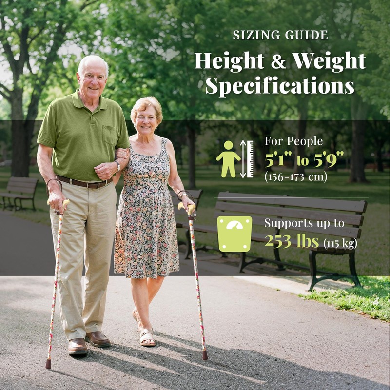 Merry Sticks Lightweight Foldable Walking Canes for Women and Men,
