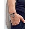 BIYONGDE Two-row Stainless Steel Link Chain Bangle Bracelet with Dangling