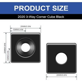 iMetrx 8 pcs 2020 3-Way Corner Cube 2020 Extrusion Hardware T-Slot V-Slot Accessories with Screws and Nuts for 20x20 Aluminum Extrusion Connector 3D Printer Accessories Black