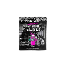 Muc Off Motorcycle Wash, Protect and Lube Kit - Motorcycle Cleaning Kit, Motorcycle Detailing Kit - Includes Motorcycle Cleaner and Chain Lube