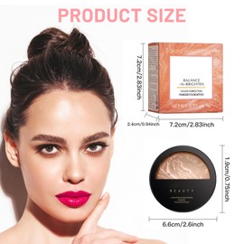 Ninnyi Long Lasting Brighten Foundation Medium, Baked Balance Baked Foundation for Contour and Highlight Face Long-Lasting(2#)