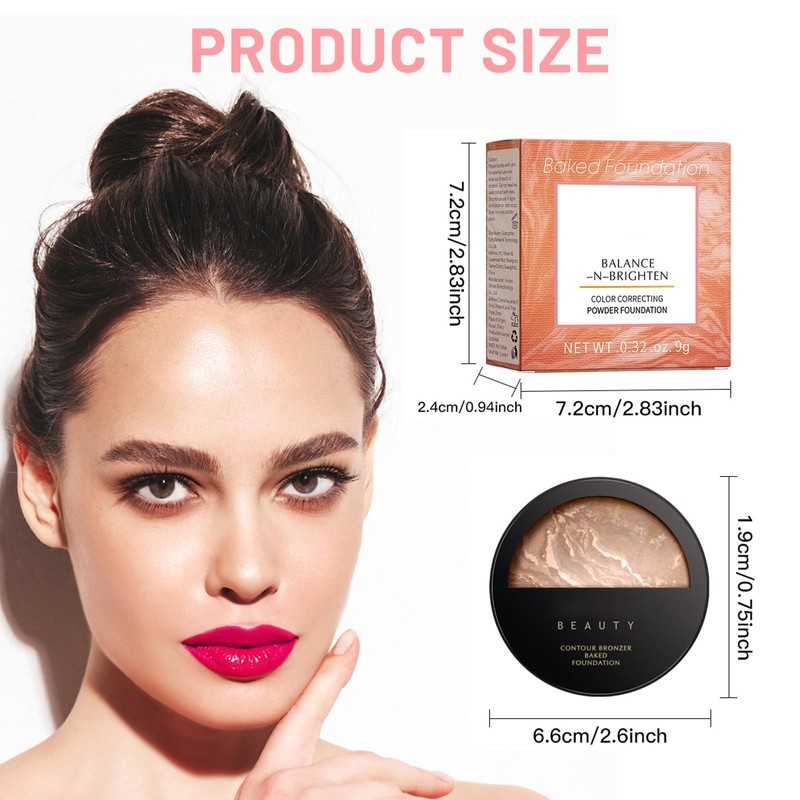 Ninnyi Long Lasting Brighten Foundation Medium, Baked Balance Baked Foundation