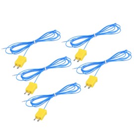 sourcing map 5pcs K Type Thermocouple Mini Connector Temperature Sensor Probes PTFE 5ft -50 to 260°C(-58 to 500°F), Blue