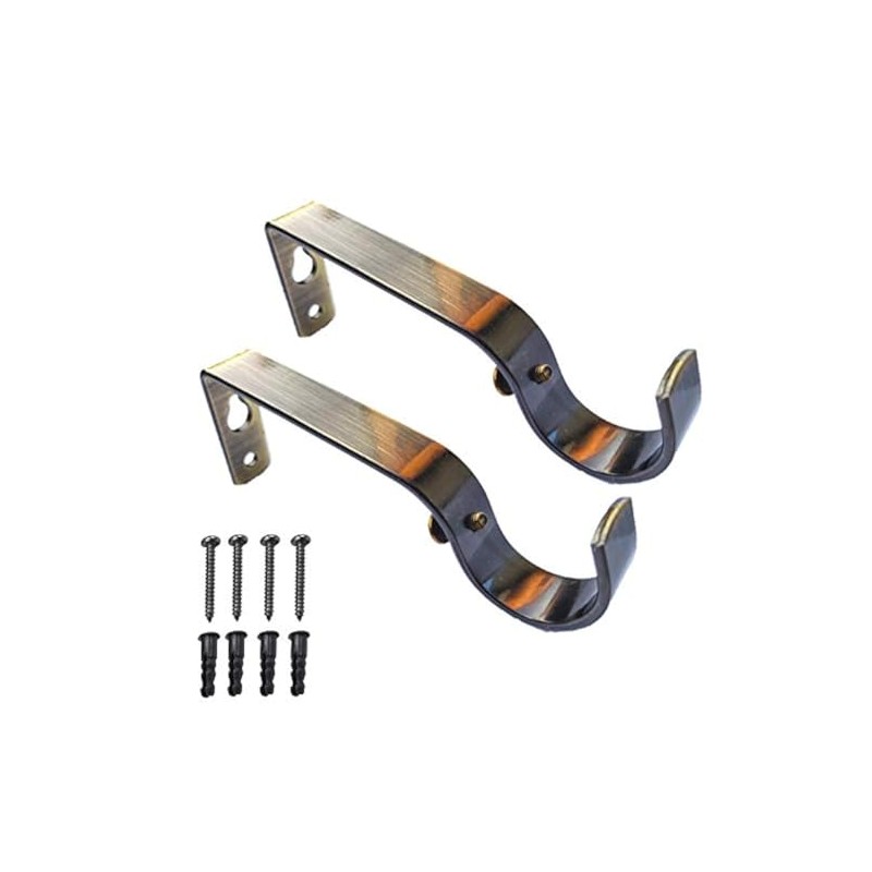 iPEAK Curtain Pole Bracket Metal Heavy Duty Rod Wall Brackets