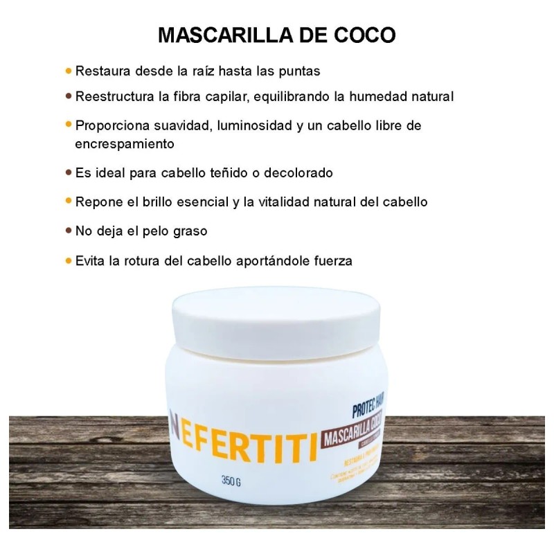 Mascarilla Para Cabello Teido Coco, Keratina Nefertiti 350g