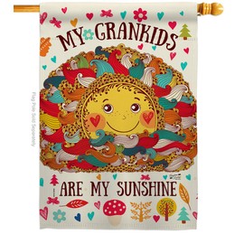 Angeleno Heritage H137148-BO Grandkids are My Sunshine Special Occasion Family Decorative Vertical, House Flag 28"x 40", Multi-Color