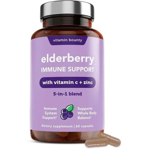 Vitamin Bounty Elderberry Immune Support with Zinc Vitamin C Garlic