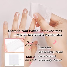 Corconess 30PCS Nail Polish Remover Pads Acetone Pads Individually Packaged Nail Polish Remover Wipes Quick Removal Travel-Friendly Nail Polish Remover Wet Wipes
