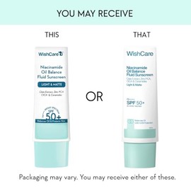 WishCare 5% Niacinamide Oil Balance Fluid Sunscreen SPF 50 PA++++ - Lightweight Matte Sunscreen SPF 50 for Oily Skin & No White Cast 50g