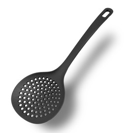 Fackelmann Schiumarola antiaderente in Nylon alto spessore, max 200°C, lavabile in lavastoviglie, dim 34 x 11 cm, linea Nero