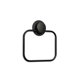 Croydex Stick 'n' Lock Towel Ring, Matt Black
