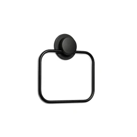 Croydex Stick 'n' Lock Towel Ring, Matt Black
