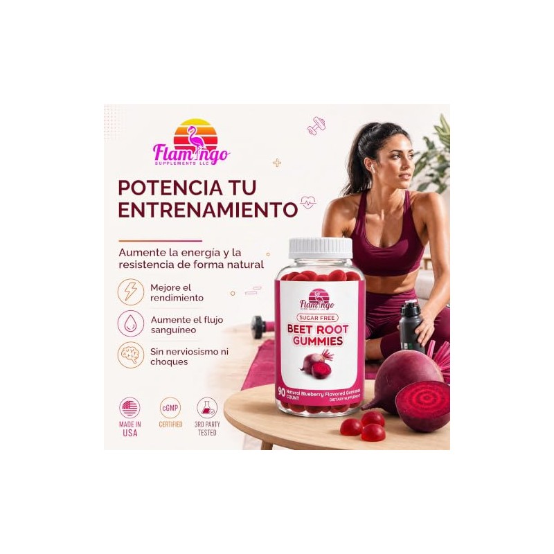 Flamingo Supplements Gomitas De Raíz De Remolacha De Óxido Nítrico